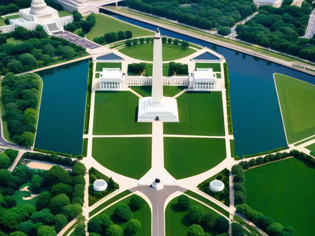 Fotografía aérea detallada de Washington D