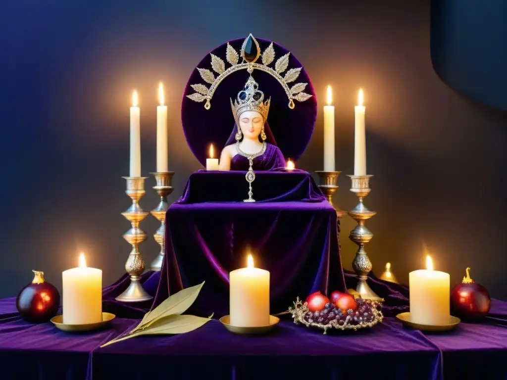 Altar místico con Hécate en ritual de sociedades secretas