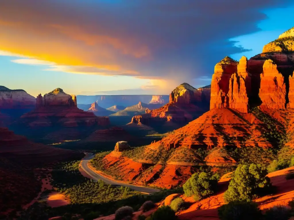 Un atardecer mágico en Sedona, Arizona, con vórtices energéticos Sedona misterios