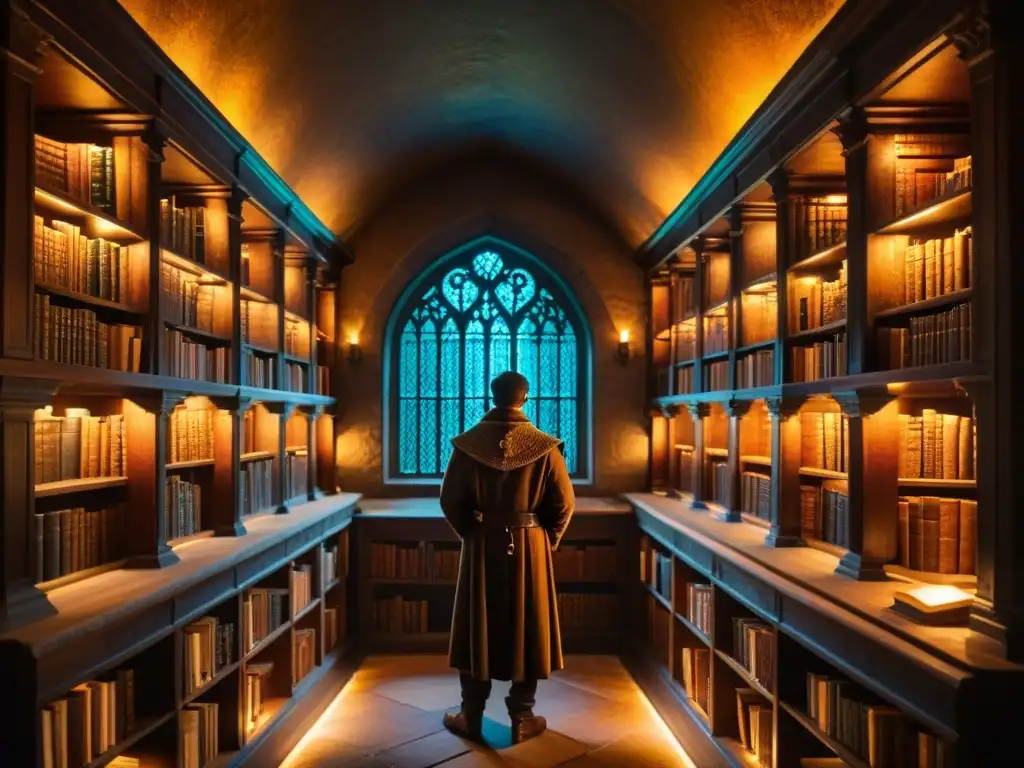 Explora la biblioteca secreta de un castillo medieval, llena de sabiduría y misterio