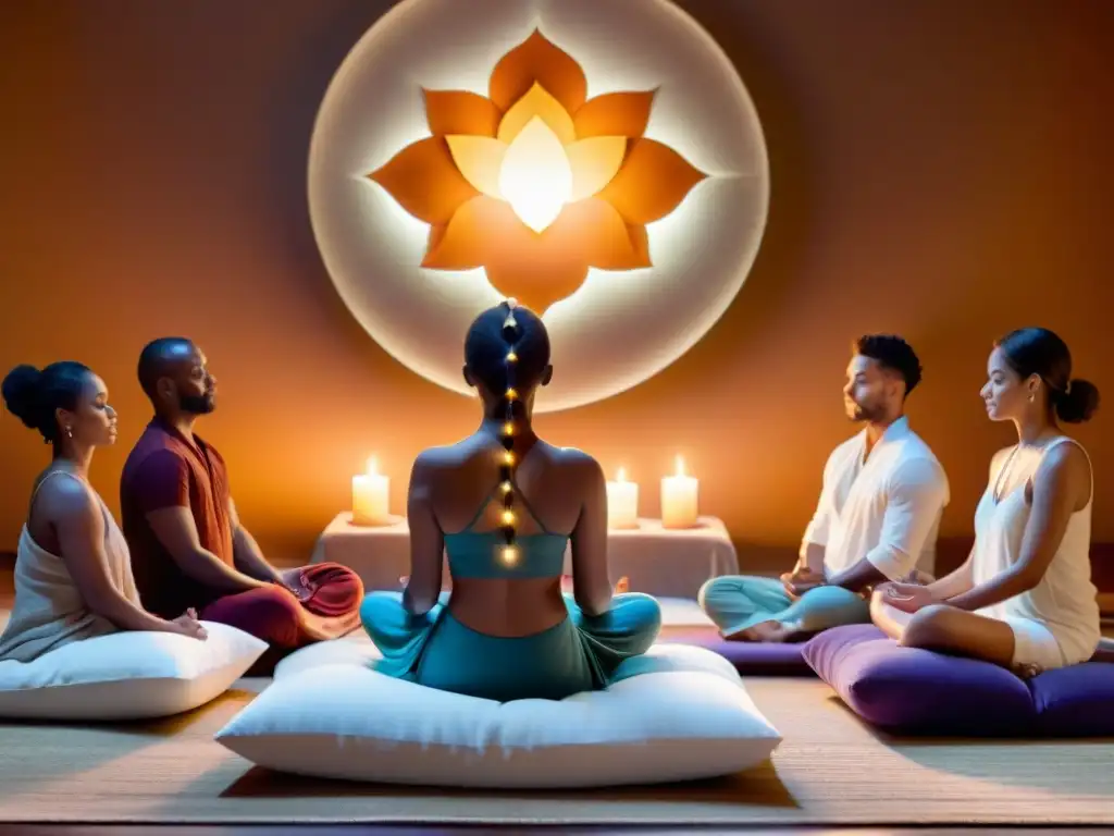 Sesión de armonización de chakras para despertar en un ambiente sereno y místico con cristales sanadores