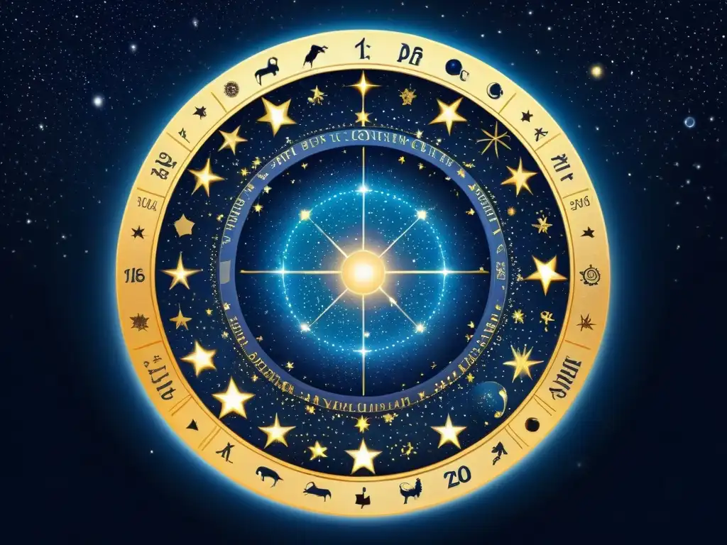 Un cielo estrellado detallado con signos del zodiaco resalta el poder transformador de la astrología en nuestro destino