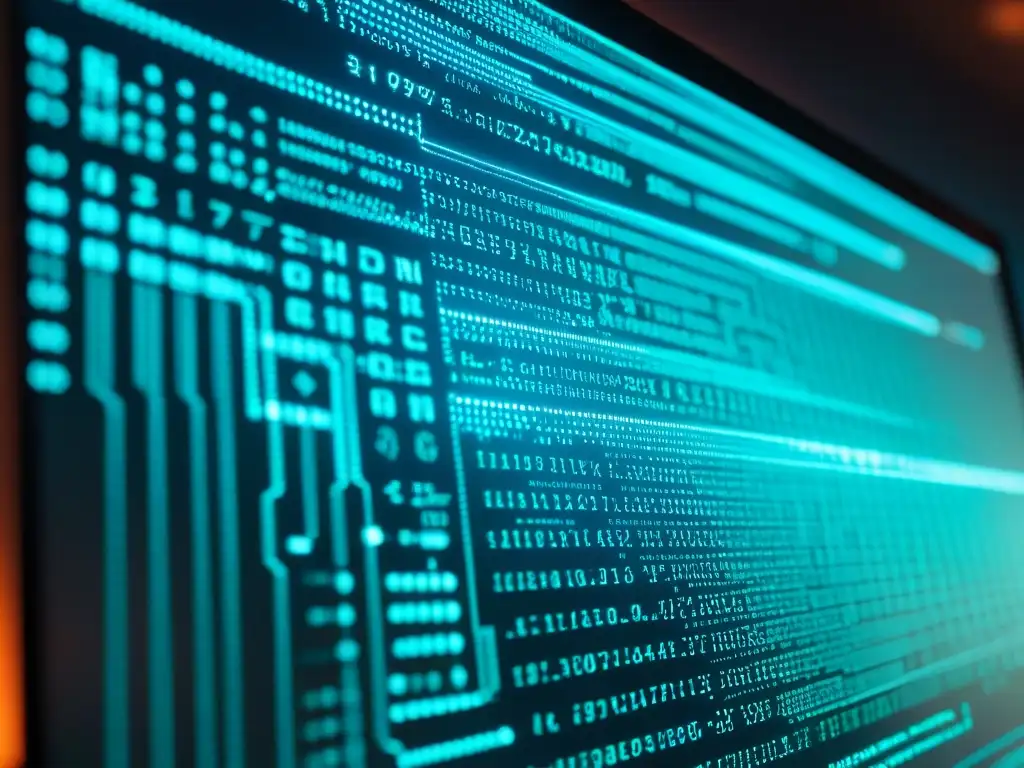 Un código enigmático fluye en la pantalla de un ordenador, revelando mensajes secretos del software moderno