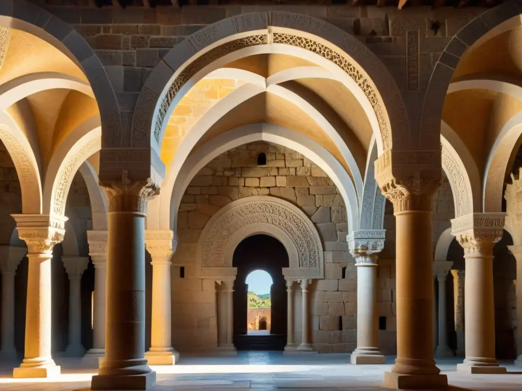 Detalle de los arcos y piedras de El Acueducto de los Pegões, revelando los secretos de los Templarios