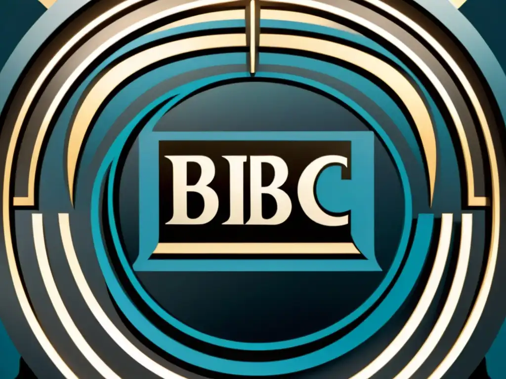 Detalle esotérico del logo de la BBC, revelando patrones y símbolos ocultos