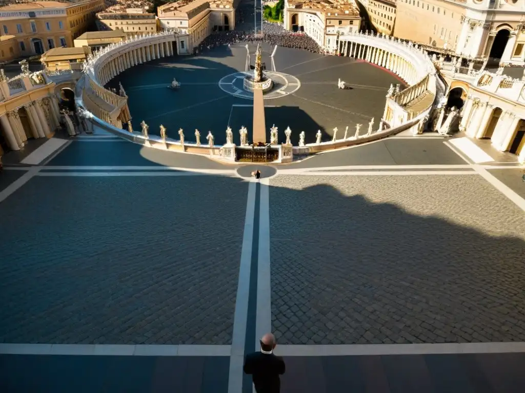 Detalle de la fachada de la Basílica de San Pedro en el Vaticano, con turistas maravillados