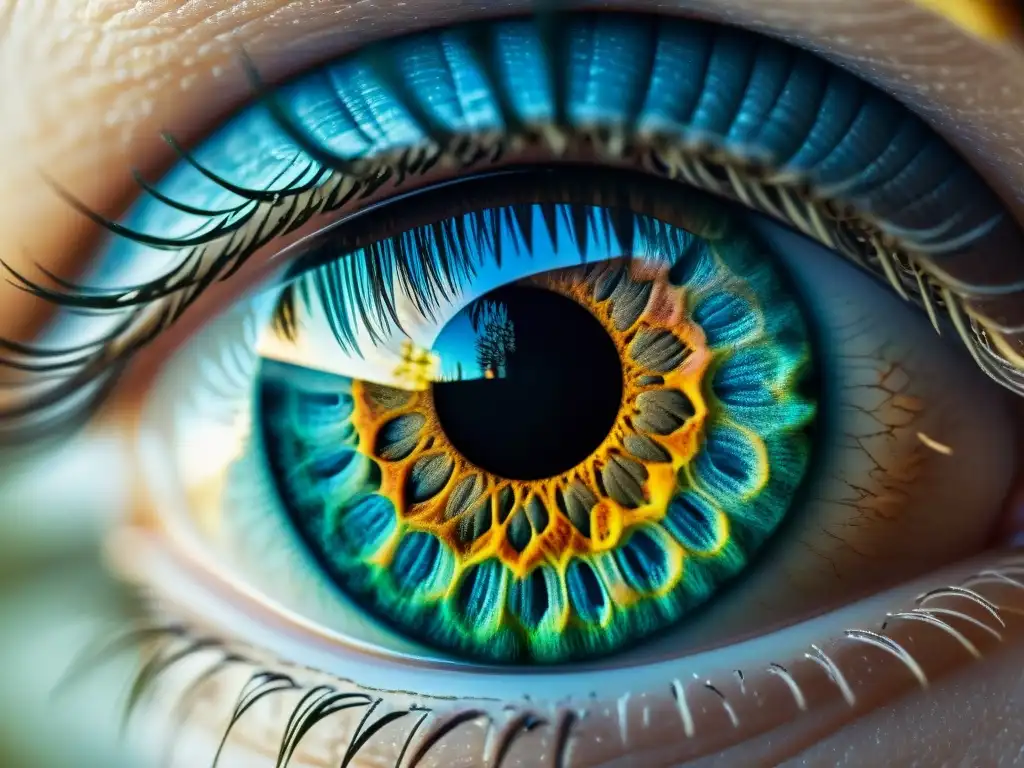 Detalle impresionante de un ojo humano resaltando la belleza y complejidad del iris