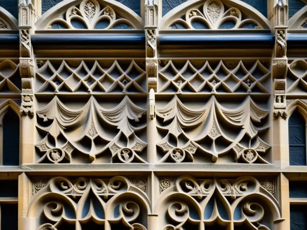 Detalle milenario de la fachada de la Iglesia del Temple en Londres, legado arquitectónico Orden del Temple