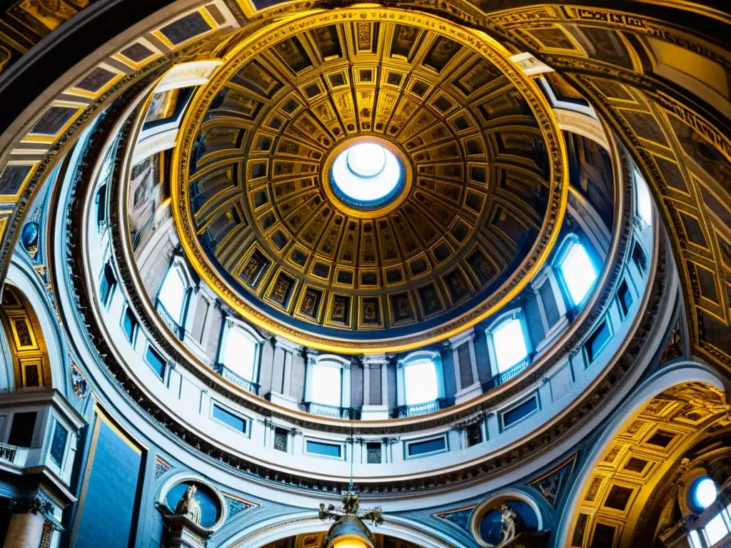 Detalle misterioso de la Basílica de San Pedro en el Vaticano, revelando secretos y simbolismos ocultos en su arquitectura histórica