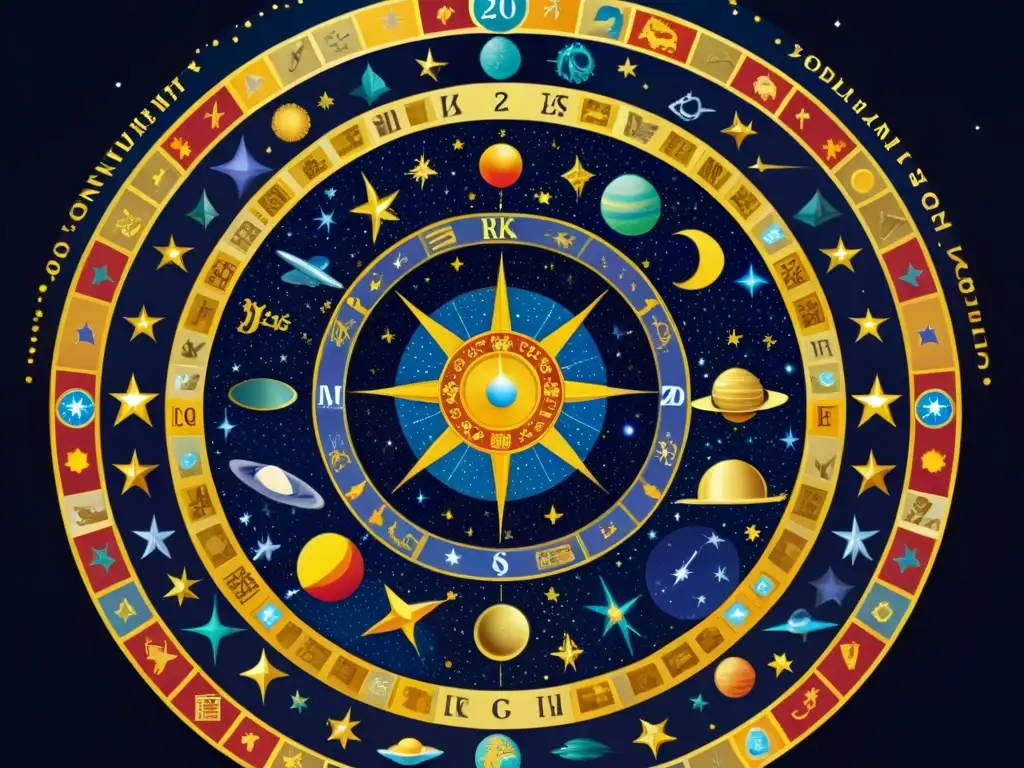 Detalle de mosaico del zodiaco: aplicaciones astrología fortalecen espiritualidad