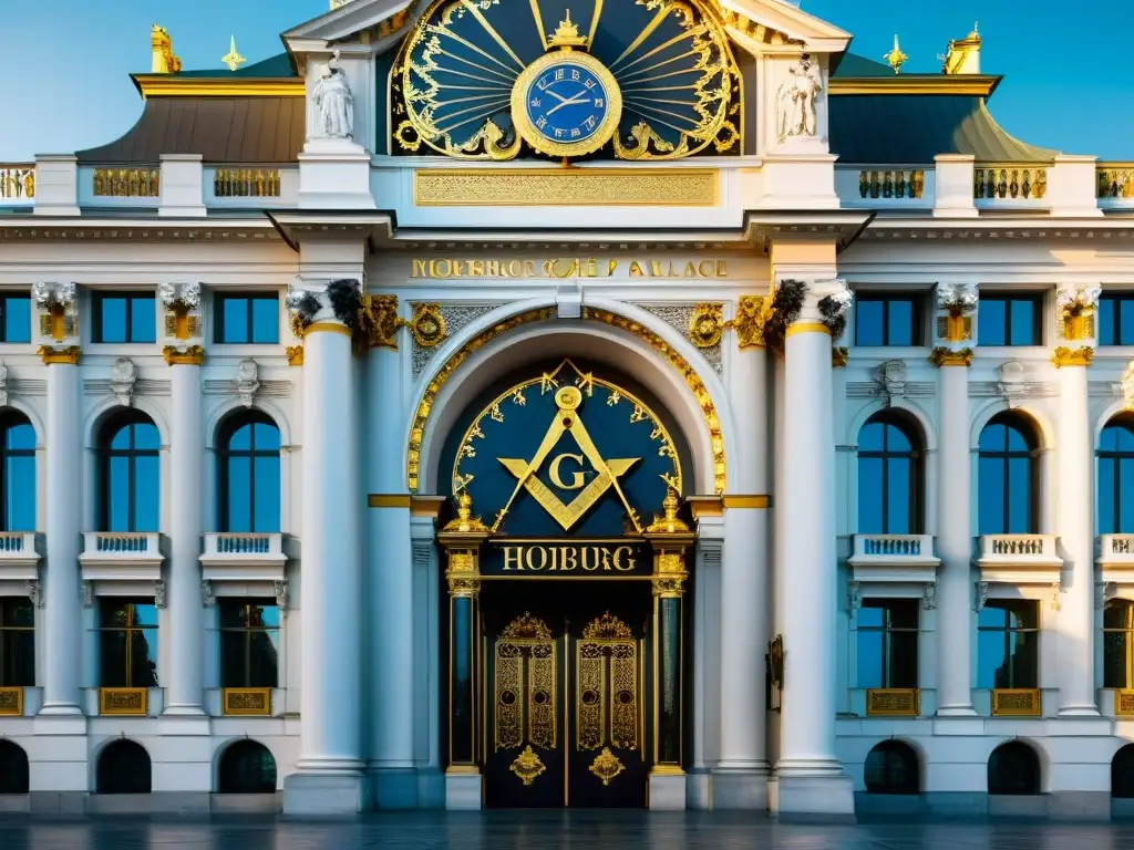 Detalle del Hofburg Palace en Viena con símbolos masónicos, reflejando sociedades secretas en Viena