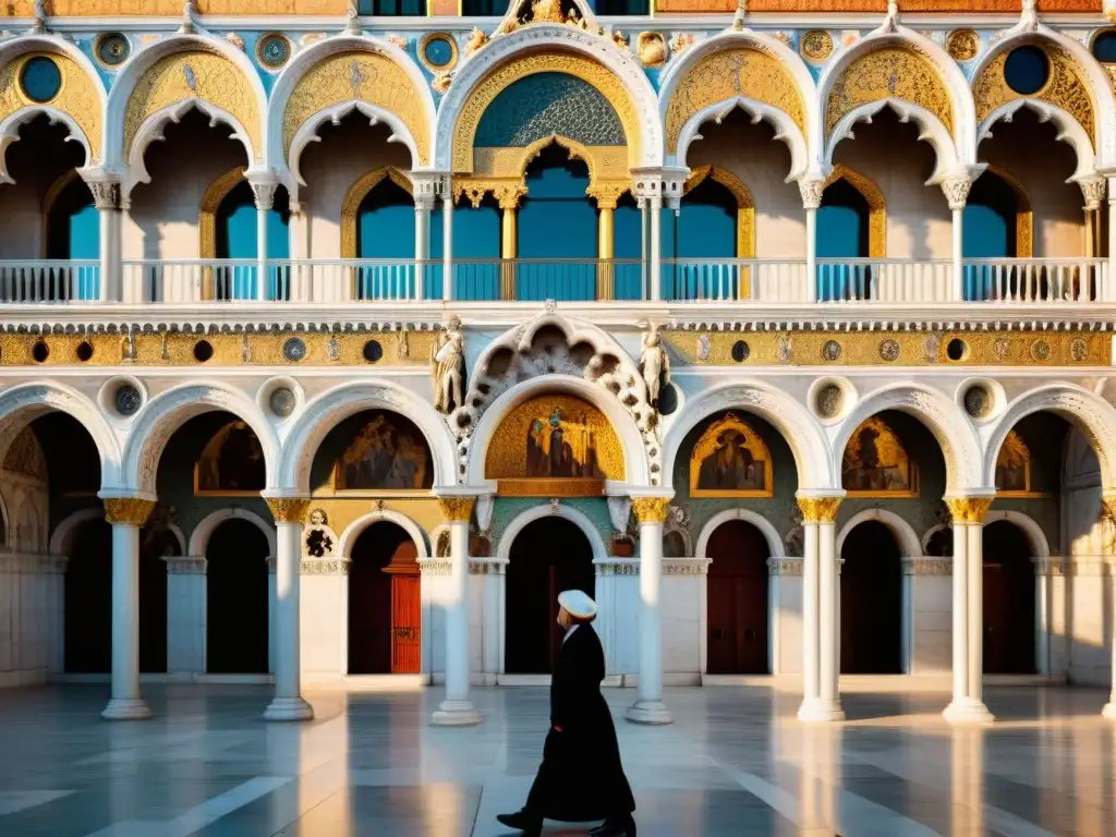 Detalles marmóreos de la Basílica di San Marco en Venecia, resaltando la influencia de sociedades secretas en su arquitectura