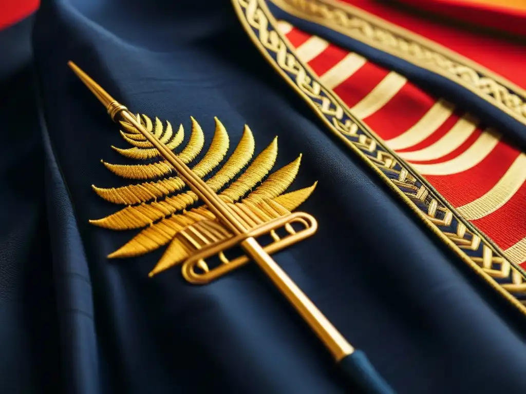 Detalle bordado del traje de ninja: historia y misticismo Detalles intrincados del bordado en un traje ninja tradicional, revelando los Secretos de los rituales ninjas