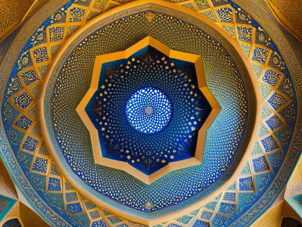 Detalles misteriosos de la arquitectura islámica: geometría sagrada en la cúpula de la Mezquita Sheikh Lotfollah en Isfahán, Irán