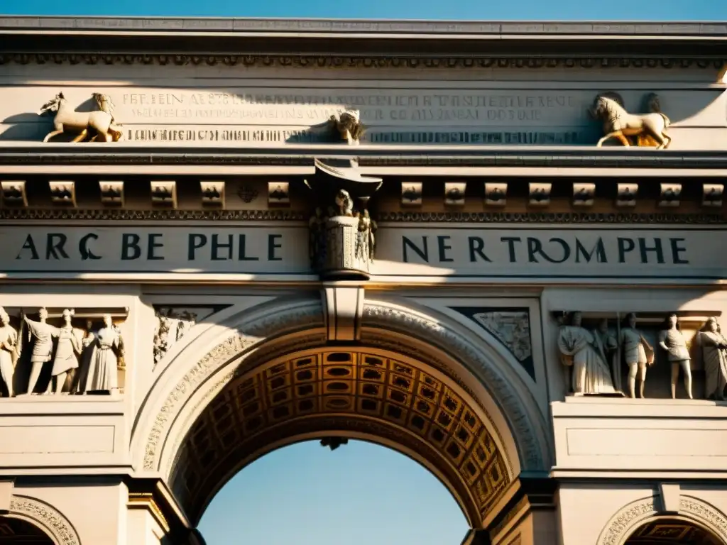 Detalles misteriosos y símbolos en el Arc de Triomphe de París, revelando mensajes ocultos bajo la luz solar