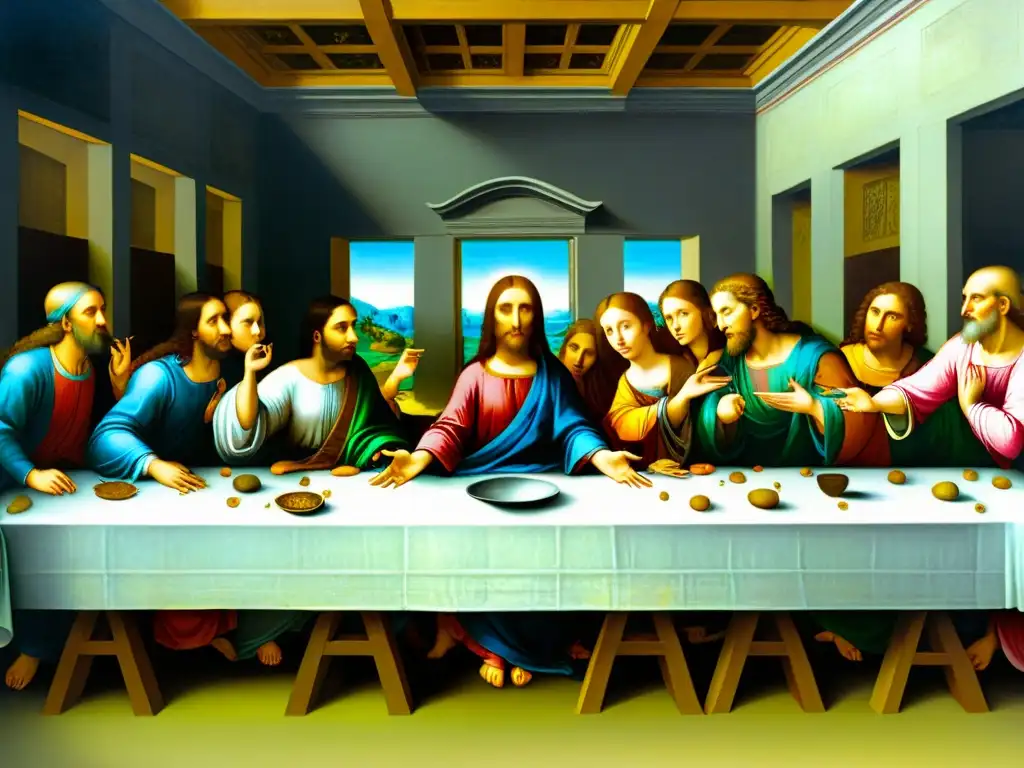 Los discípulos reaccionan ante la revelación de Jesús en 'La Última Cena' de Leonardo da Vinci, destacando gestos y expresiones, mensajes ocultos en obras arte