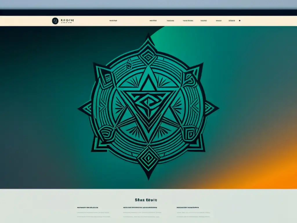 Diseño web con simbología oculta: Una fusión mística de elementos antiguos y modernos, invitando a descubrir significados ocultos