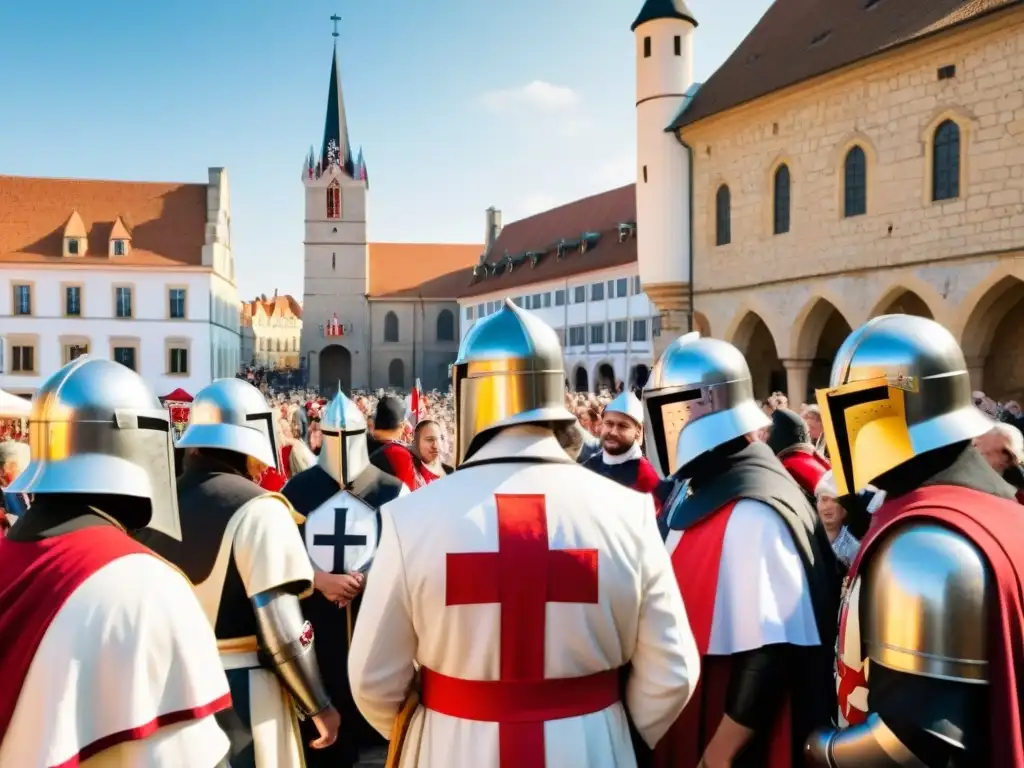 Un encuentro entre Templarios modernos y movimientos nacionalistas en una plaza histórica