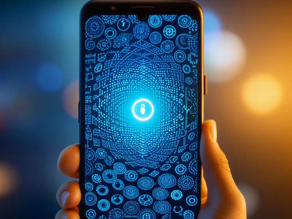 Un enigma digital: símbolos ocultos en pantalla por descifrar, rodeados de tecnología y misterio