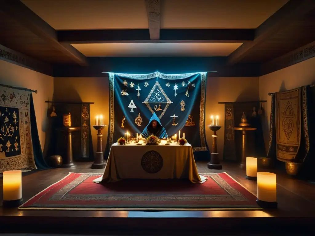 Enigmática ceremonia de sociedades secretas Enigmática ceremonia de sociedades secretas con misteriosos rituales e influencia