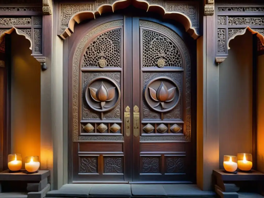 Enigmática reunión de la Hermandad del Loto en una habitación iluminada por velas con figuras en túnicas asiáticas