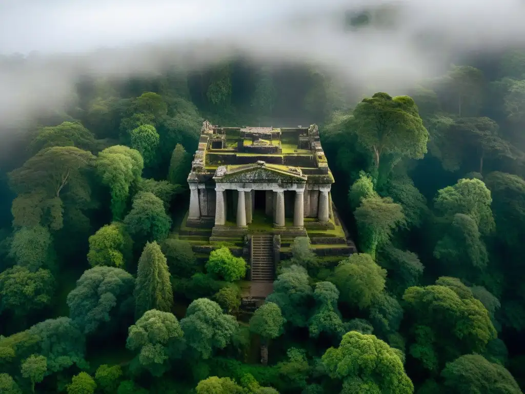 Los enigmáticos restos de un antiguo templo de la sociedad Thule, envueltos en neblina entre bosques místicos