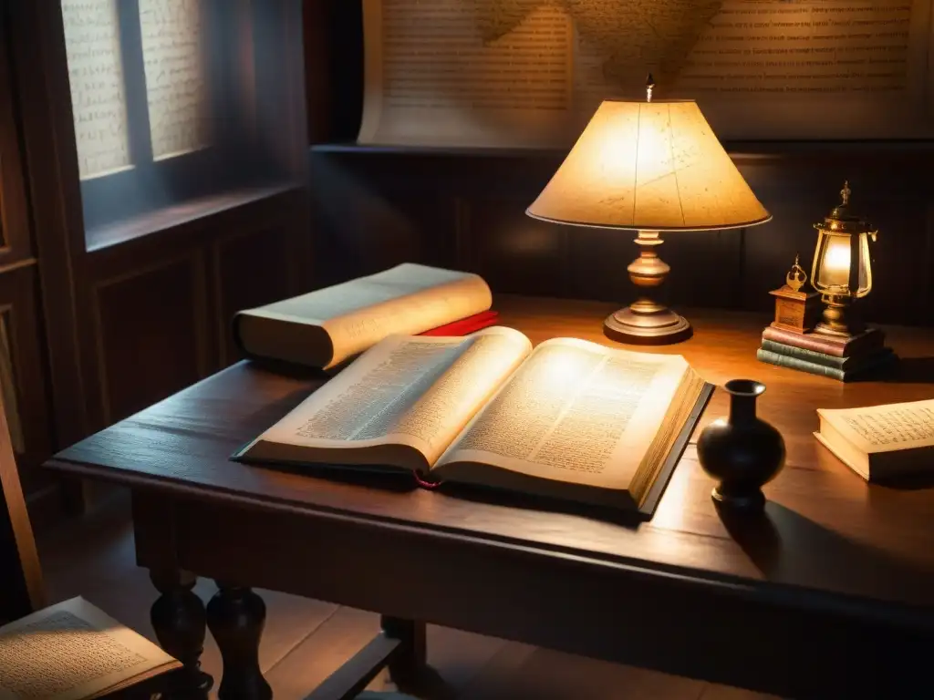 Escena misteriosa con manuscritos antiguos y figuras encapuchadas, Sociedades secretas en el entretenimiento