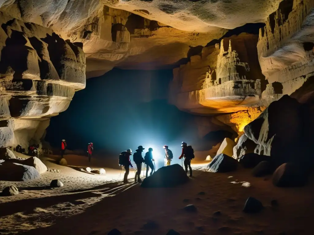 Exploradores en La Cueva de los Tayos, iluminando misterios sociedades secretas mundo moderno