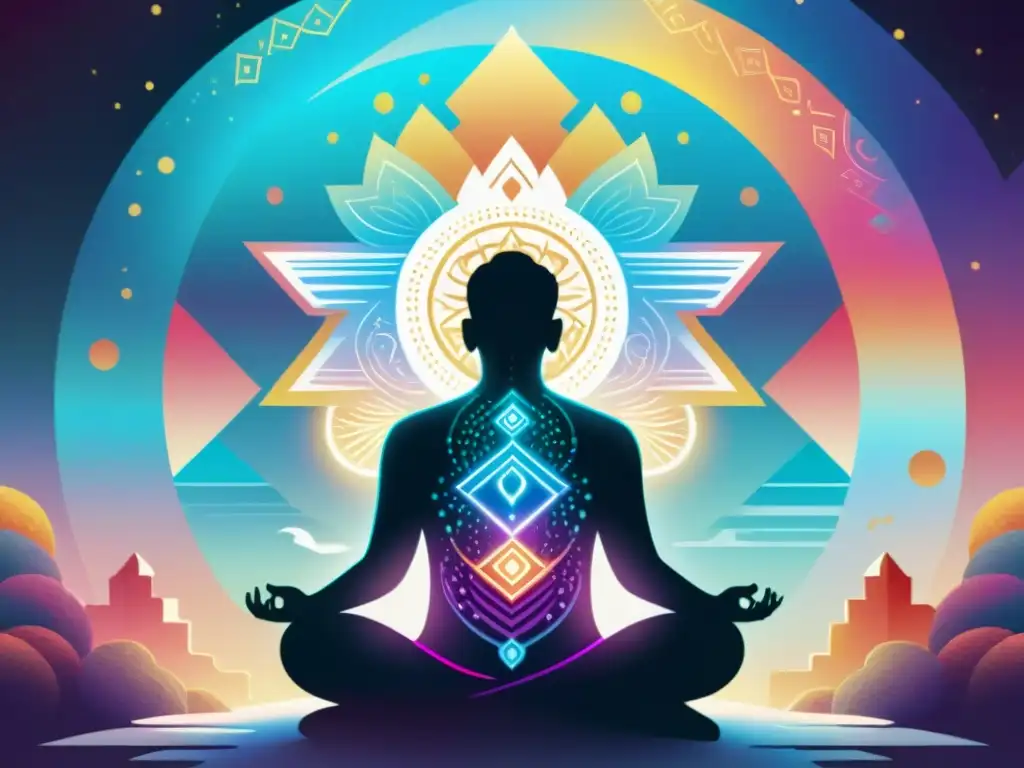 Impresionante ilustración de aura protectora en rituales espirituales