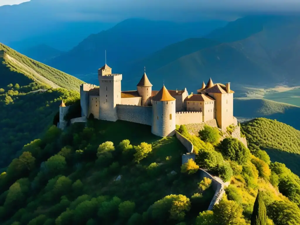 Impresionante castillo de Montségur, fortaleza vinculada a sociedades secretas en la historia, en los Pirineos