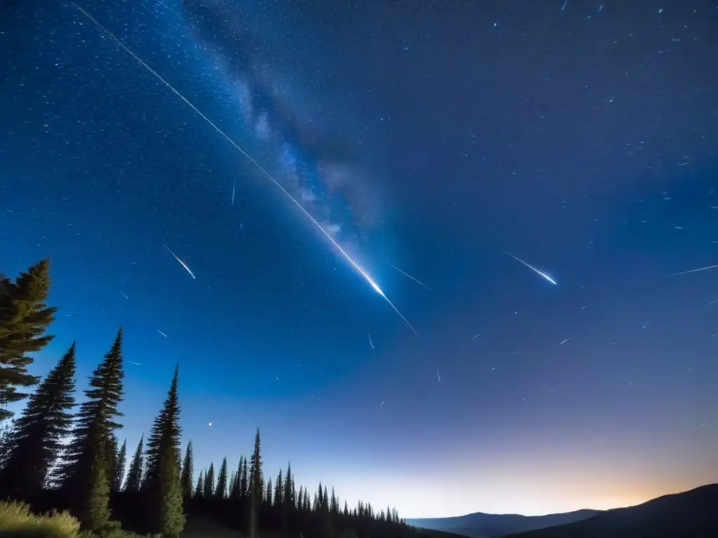 Espectáculo estelar: lluvia de meteoritos en la noche Un impresionante espectáculo celestial con tránsitos planetarios significativos vida en la noche estrellada