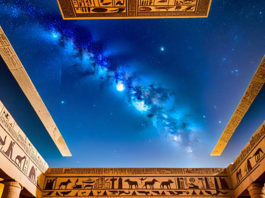 Un impresionante mural celestial en el Templo de Karnak, Luxor, destaca los misterios celestiales de los templos egipcios