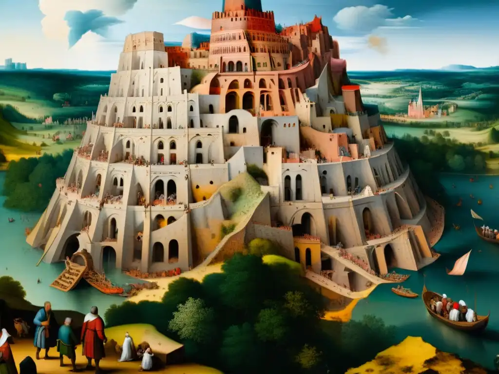 Impresionante pintura de 'La Torre de Babel' de Pieter Bruegel, con símbolos de caos en arte