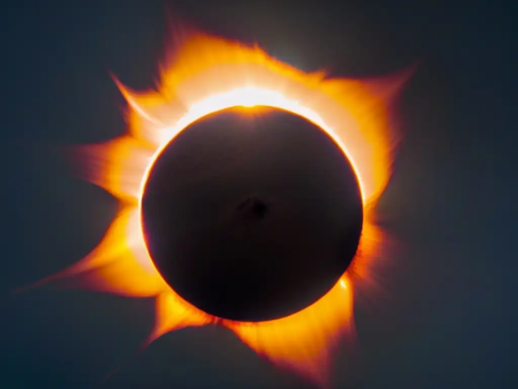 Increíble eclipse solar en progreso, con la luna alineada al sol y su corona visible