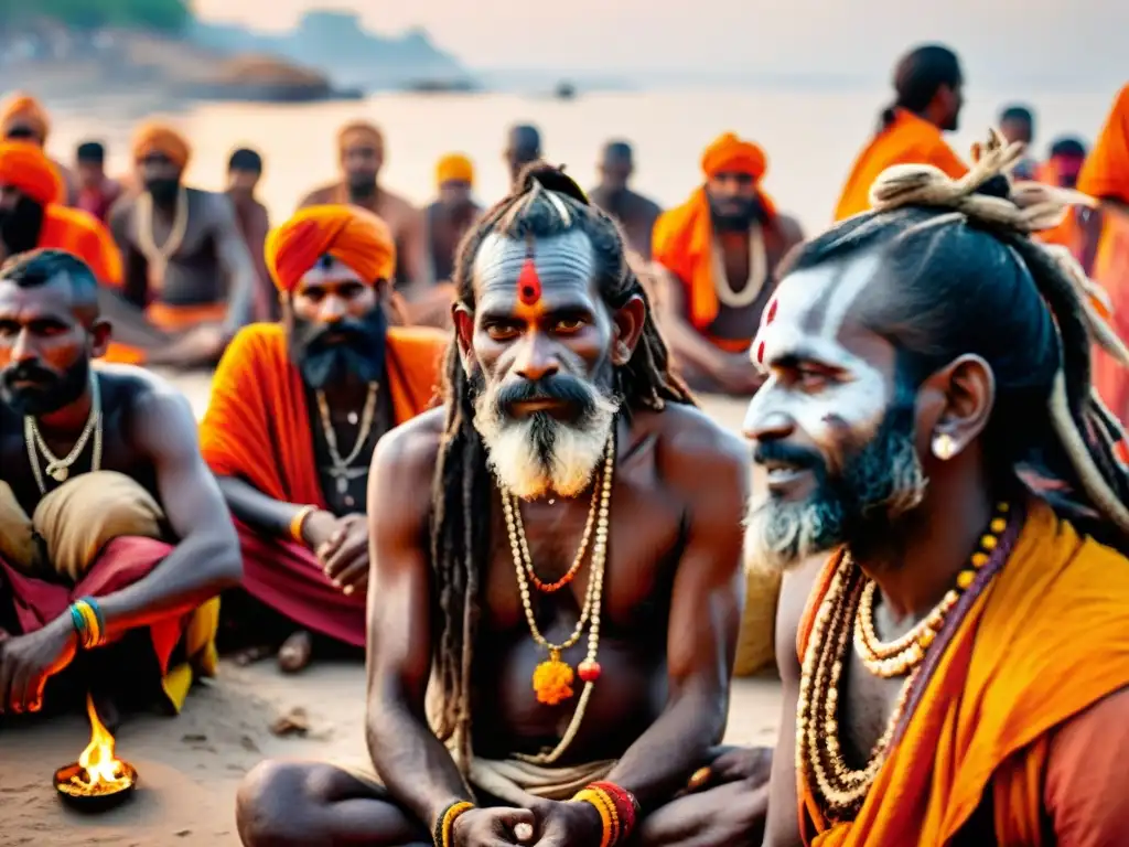 Influencia de los Aghoris en la cultura política de India: Ritual sagrado de sadhus en Varanasi, Ganges