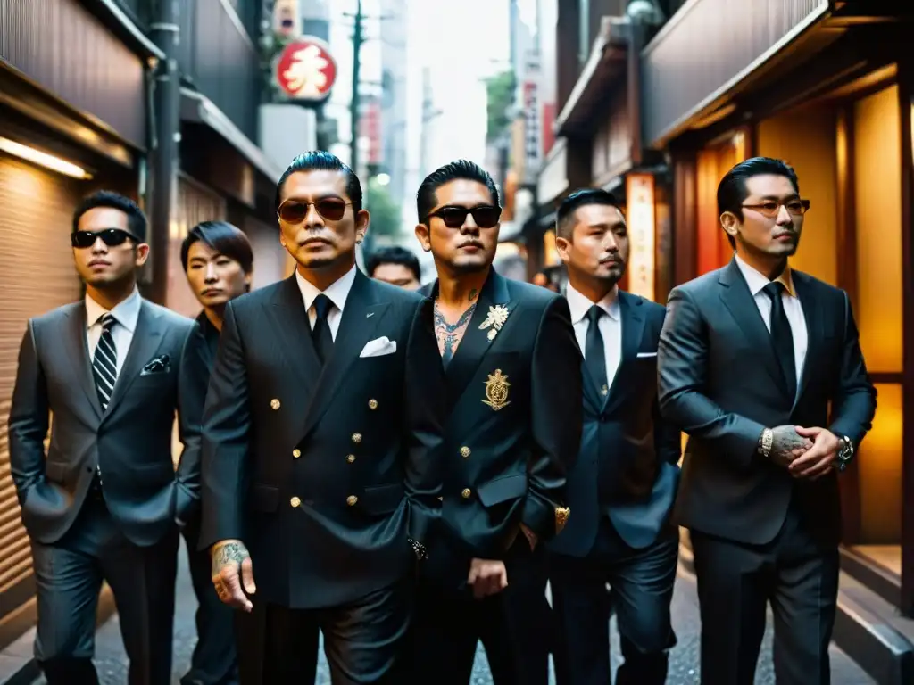 La influencia de los Yakuza actualmente se refleja en esta imagen de miembros en un callejón de Kabukicho, Tokyo