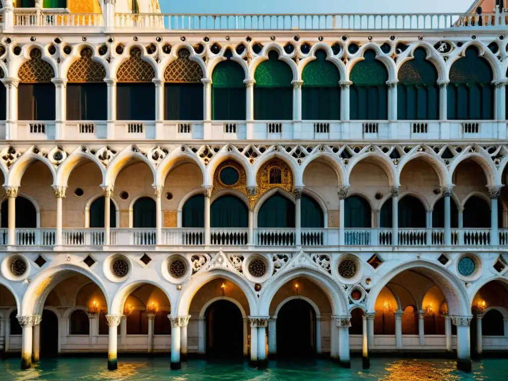 Descubre la influencia de las sociedades secretas en la arquitectura de Venecia en la fachada detallada del Palacio Ducal