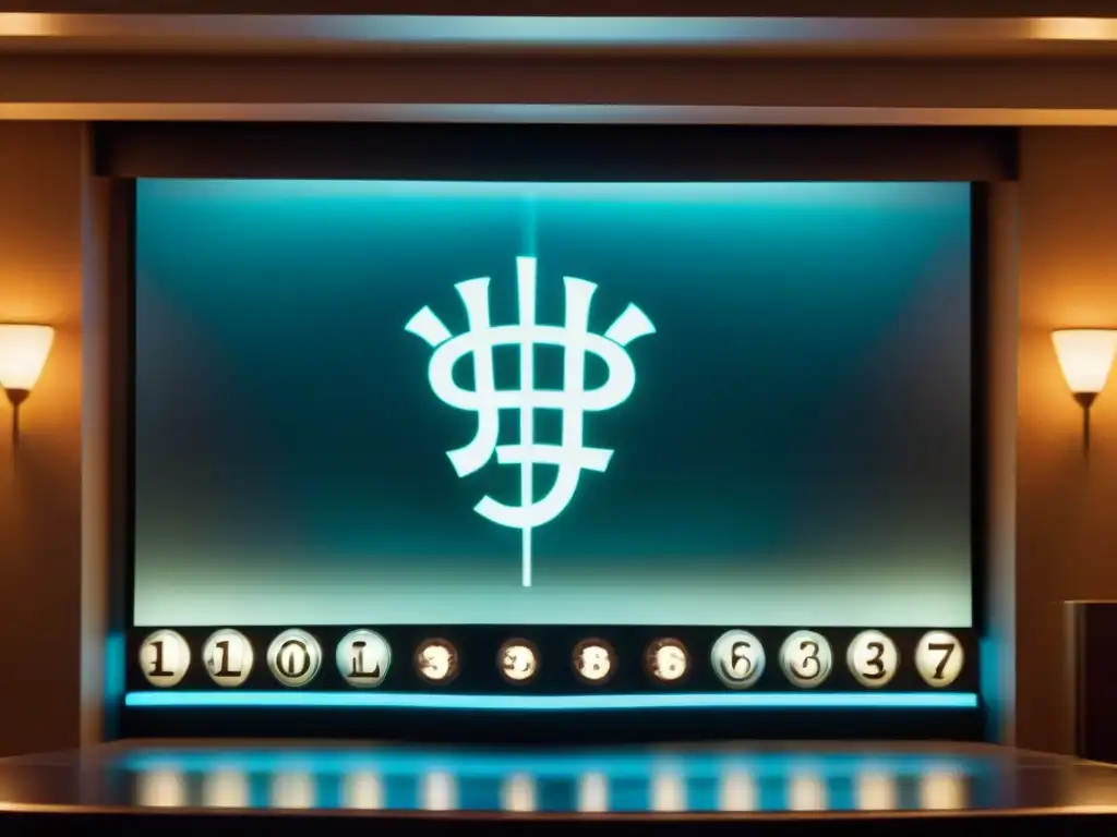 Inquietante pantalla de cine con mensajes subliminales en cine: dólar, reloj al revés y cerebro