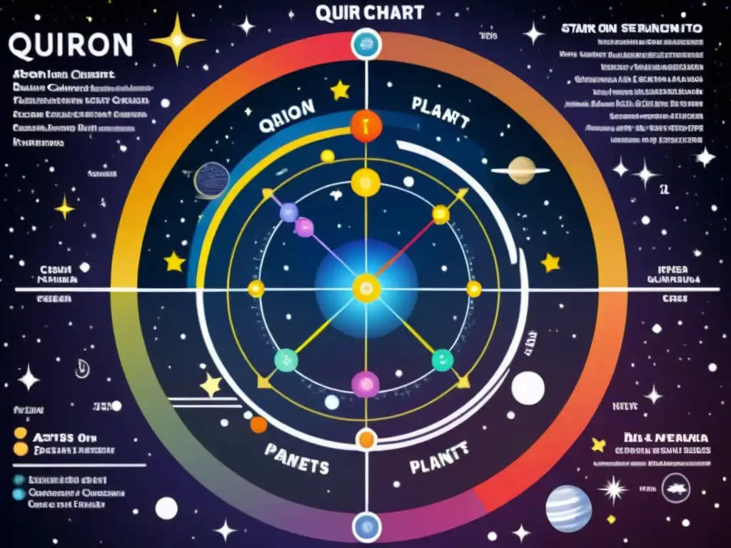 Intrincado mapa estelar de Quirón y otros planetas durante crisis financieras