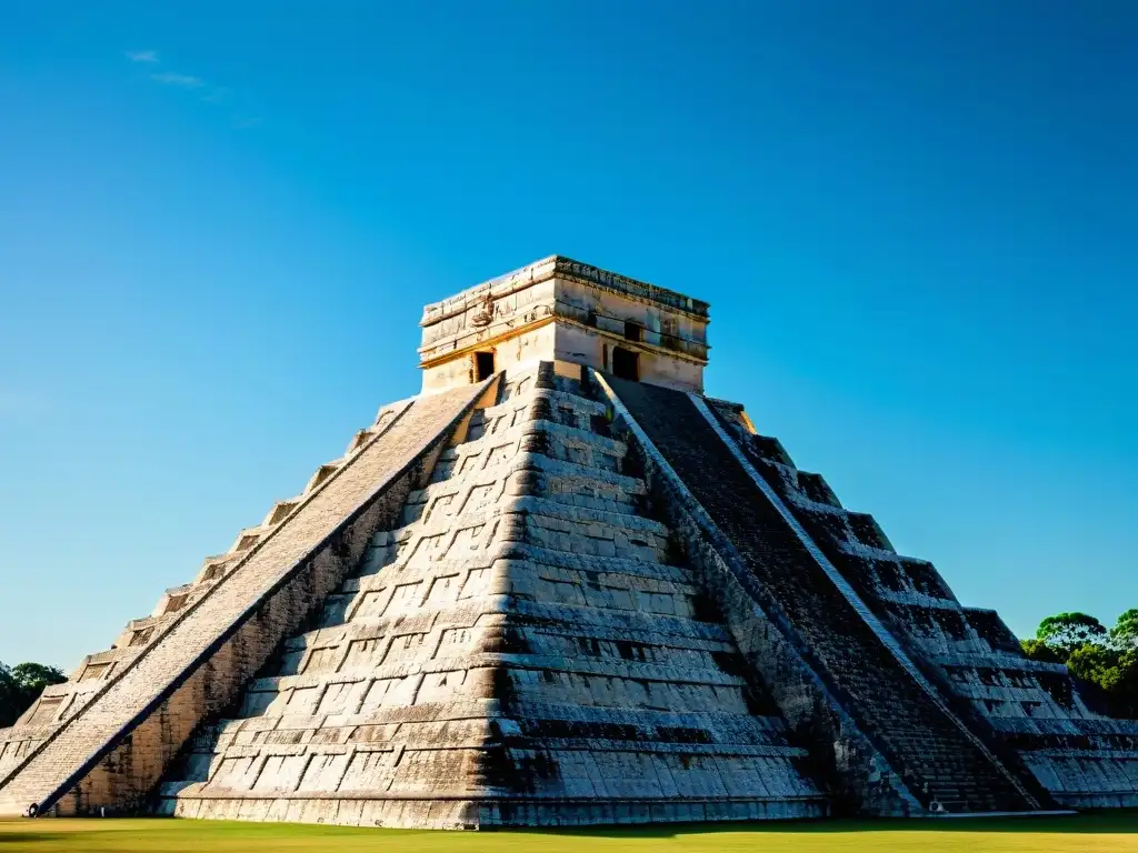 La majestuosa Pirámide de Kukulkán en Chichén Itzá, revelando secretos ancestrales dioses mayas