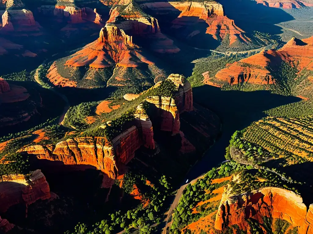 Majestuosos vórtices energéticos Sedona misterios bajo la luz dorada del atardecer