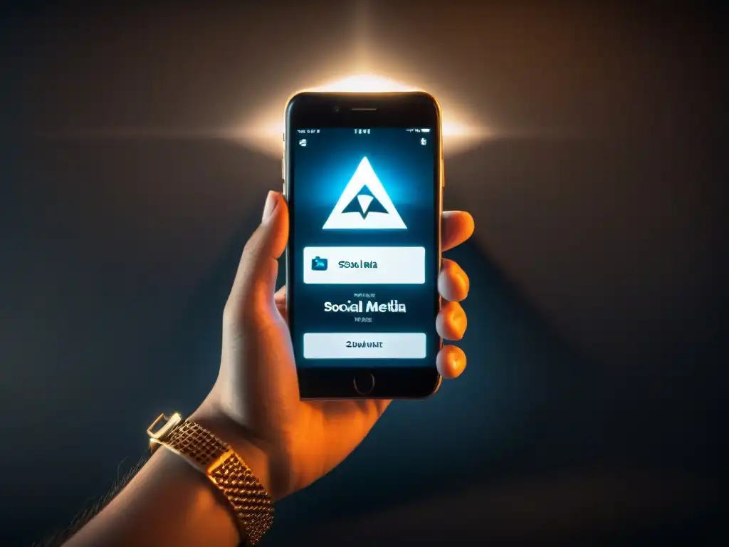 Mano controla app con simbología Illuminati en redes sociales: Manipulación Illuminati redes sociales