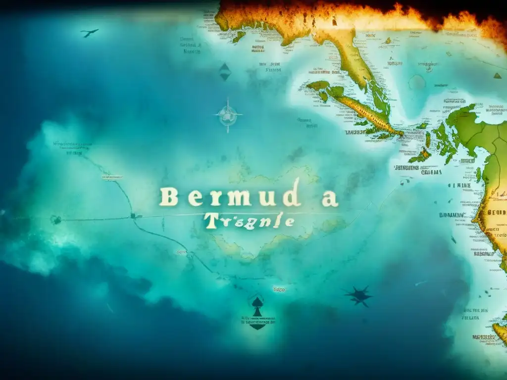 Un mapa antiguo del Triángulo de las Bermudas revela sus orígenes y secretos en medio de misteriosas dimensiones