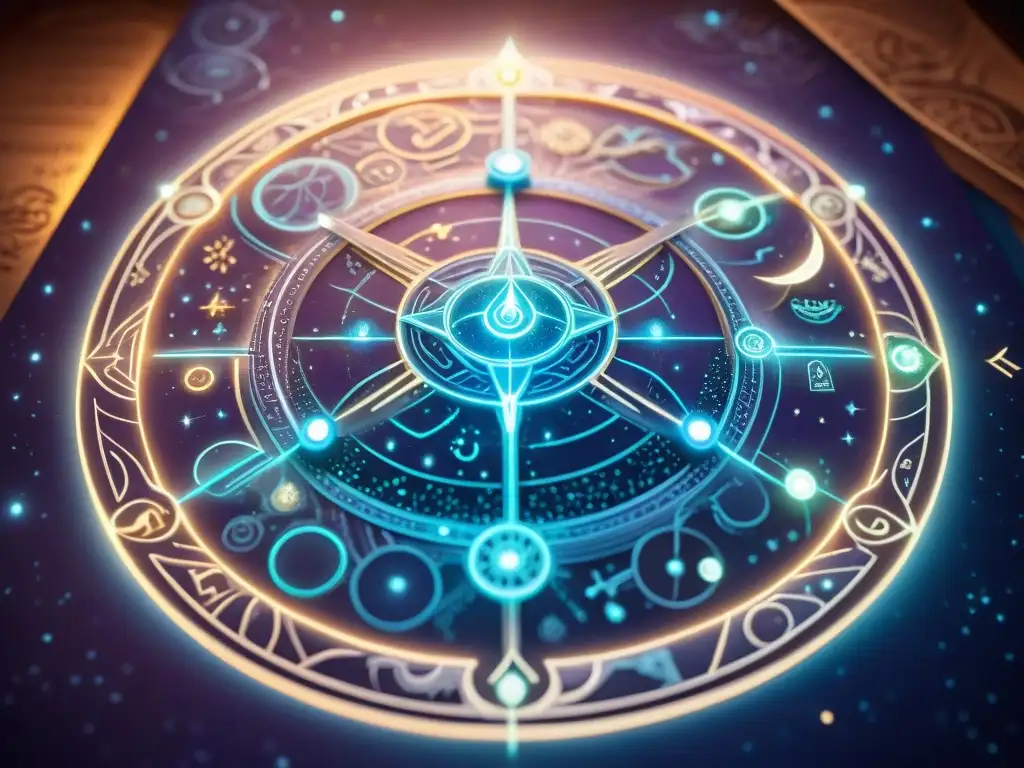 Mapa místico del plano astral: reinos, dimensiones y senderos Mapa detallado del plano astral con sociedades secretas y energía brillante entre dimensiones