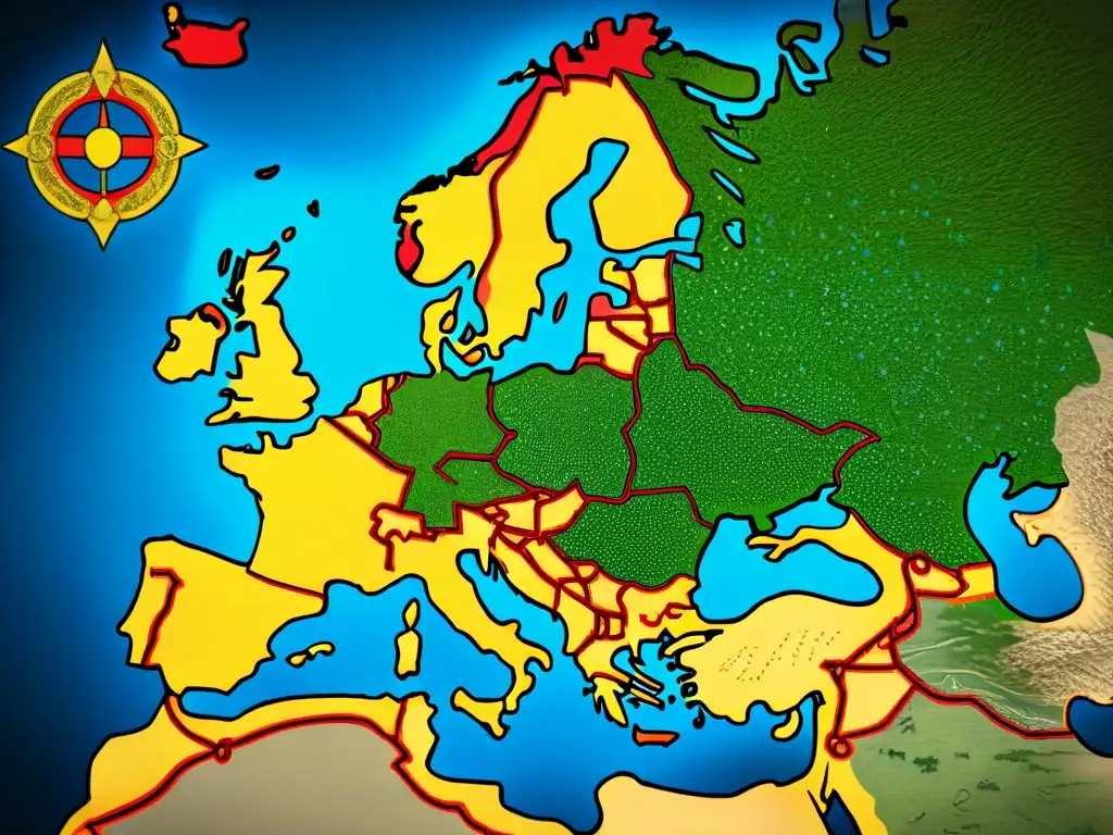 Mapa detallado de Europa en el siglo XV, resaltando la Influencia de la Orden del Dragón en la historia europea