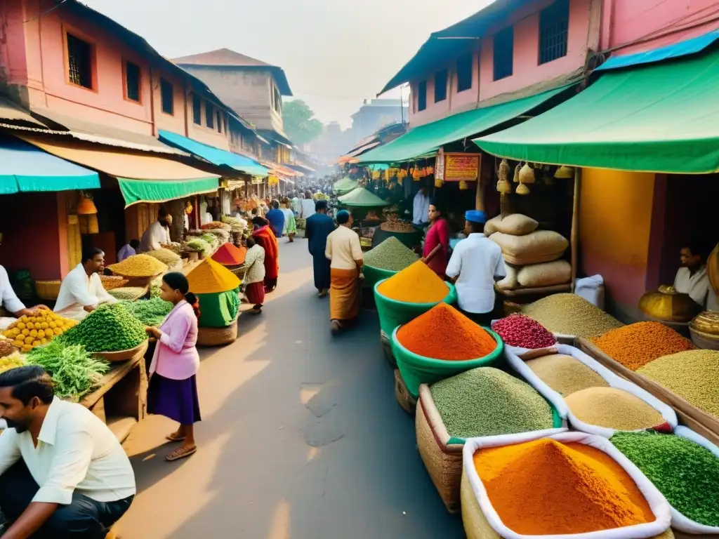 Un mercado bullicioso en la India muestra la influencia de la sabiduría Ayurveda en la salud moderna