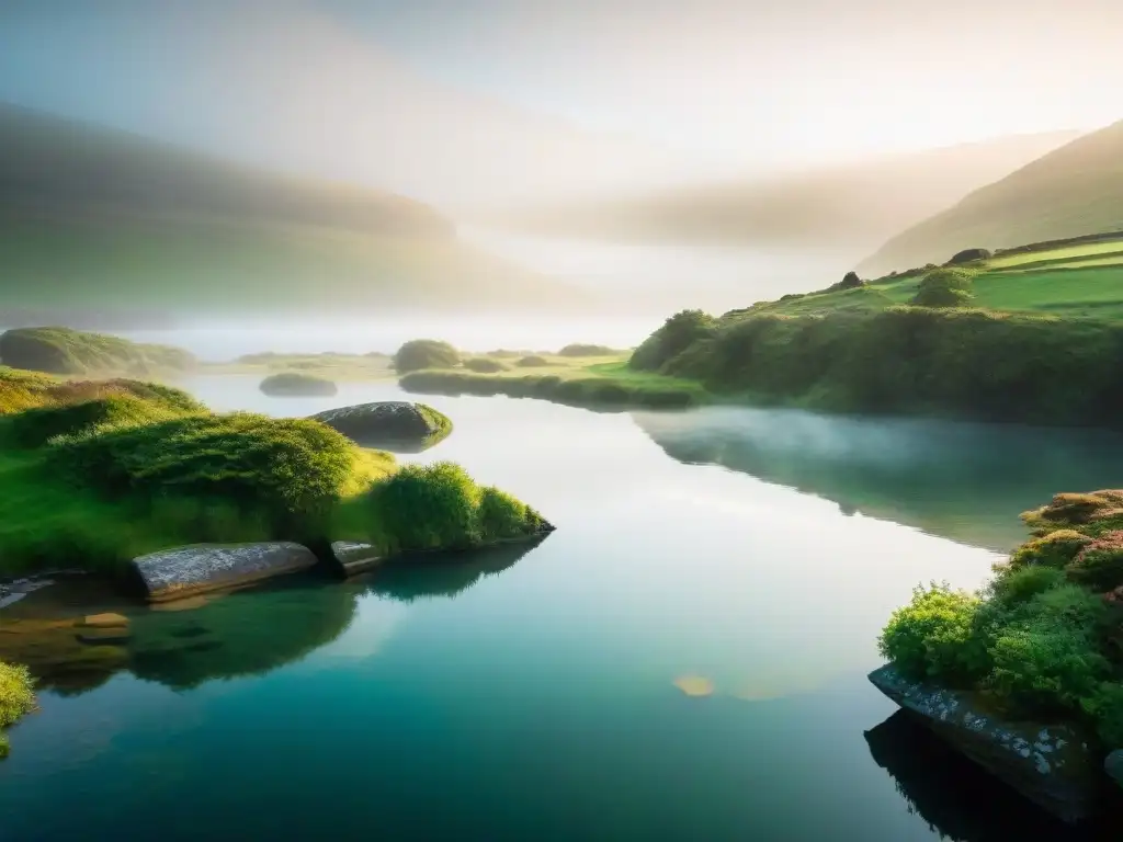 Misterioso paisaje de Dozmary Pool en Cornualles, Inglaterra, con el Verdadero Santo Grial