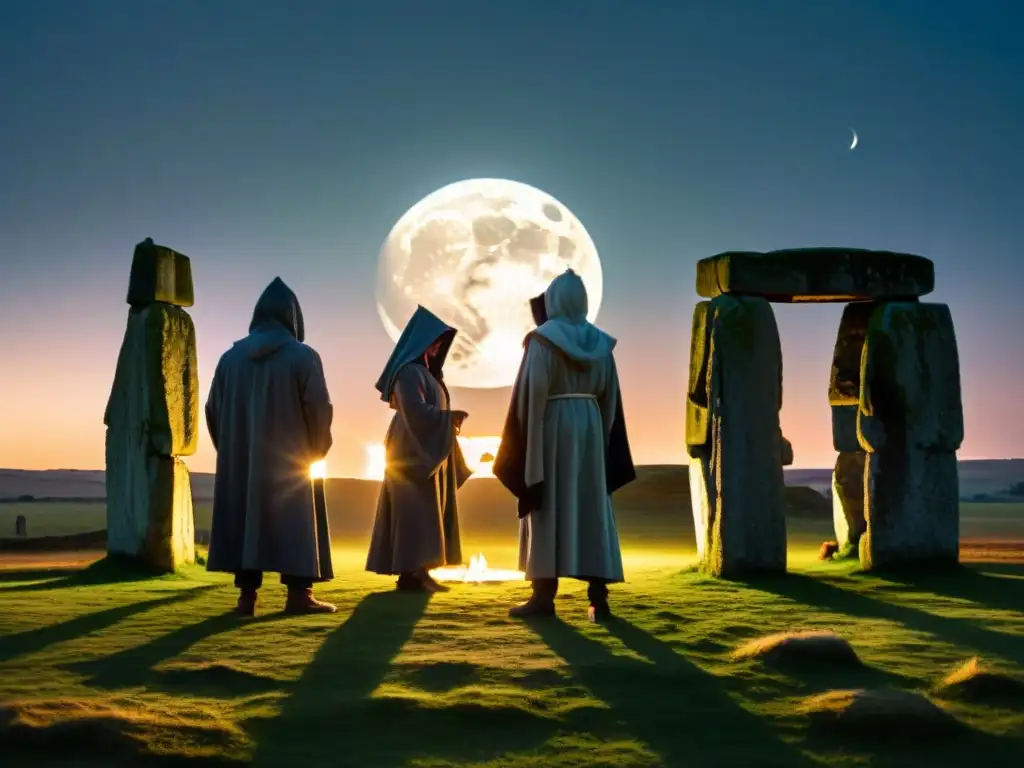 Misterioso ritual nocturno de figuras encapuchadas en Stonehenge