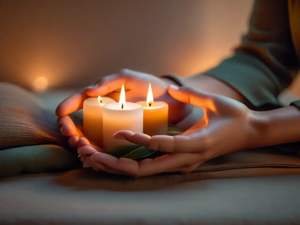 Sanación con Reiki: Energía y serenidad Un momento de sanación: manos emitiendo energía sobre un rostro relajado en una sesión de Reiki