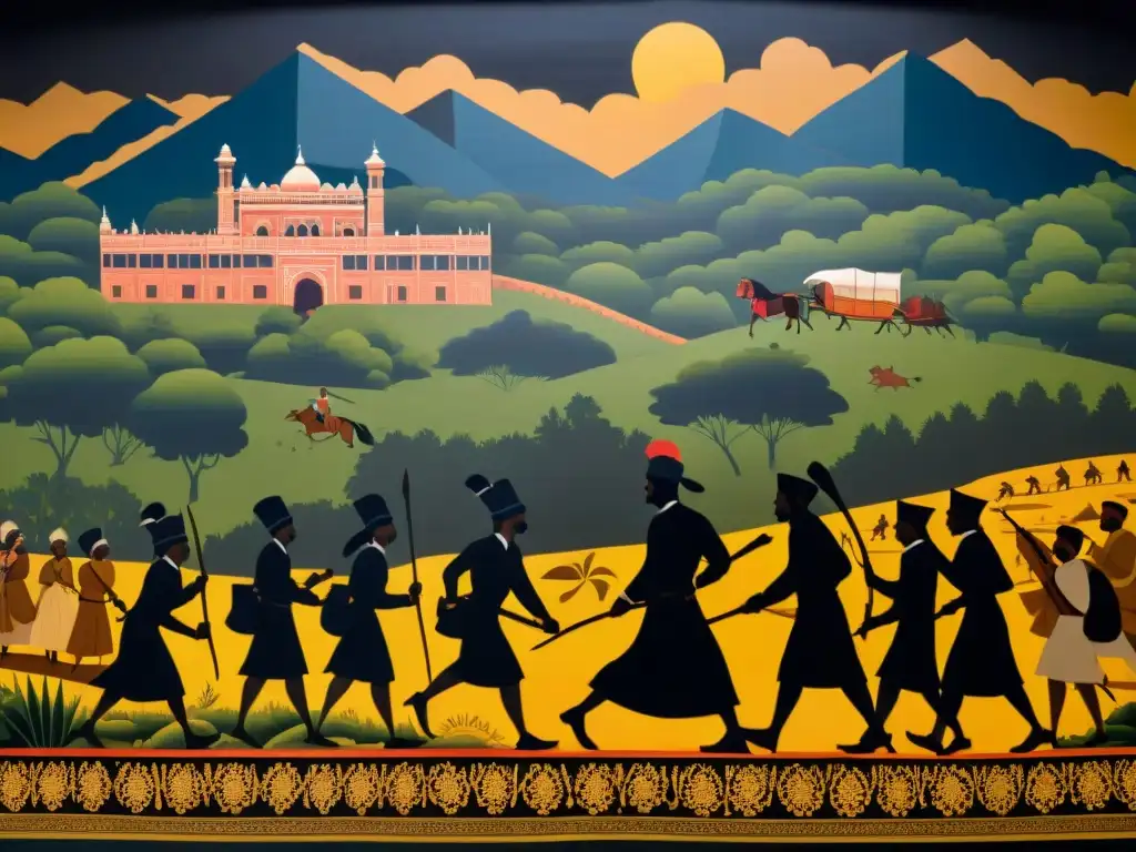 Mural detallado de los Thugs en la India colonial: origen y misterios de los Thugs en ataque clandestino
